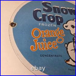 Vintage Snow Crop Sign Orange Juice Piggly Gas Oil Pump Sign Vintage Snow Crop Sign Orange Juice Piggly Gas Oil Pump Sign