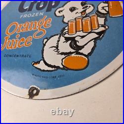 Vintage Snow Crop Sign Orange Juice Piggly Gas Oil Pump Sign Vintage Snow Crop Sign Orange Juice Piggly Gas Oil Pump Sign