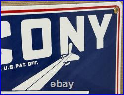 Vintage Socony Aircraft Oils Porcelain Sign Gas Station Pump Plate Standard