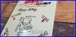 Vintage Sonic Drive In Porcelain Food Restaurant Burgers Service Store 9 Sign