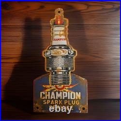 Vintage Spark Plug Porcelain Sign Bosch AC Delco Firestone Gas Oil 10 X 5 USA