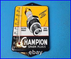 Vintage Spark Plugs Porcelain Engine Gas Ad Sales Sign On Service Thermometer