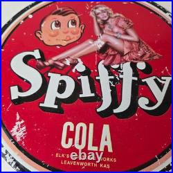 Vintage Spiffy Cola Porcelain Sign Shop Soda Advertising Gas Pump Service Sign