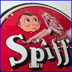 Vintage Spiffy Cola Porcelain Sign Shop Soda Advertising Gas Pump Service Sign
