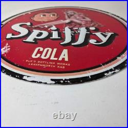 Vintage Spiffy Cola Porcelain Sign Shop Soda Advertising Gas Pump Service Sign