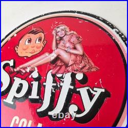 Vintage Spiffy Cola Porcelain Sign Shop Soda Advertising Gas Pump Service Sign