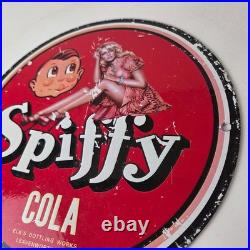 Vintage Spiffy Cola Porcelain Sign Shop Soda Advertising Gas Pump Service Sign