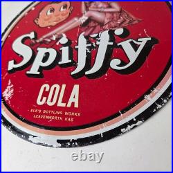 Vintage Spiffy Cola Porcelain Sign Shop Soda Advertising Gas Pump Service Sign