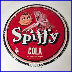 Vintage Spiffy Cola Porcelain Sign Shop Soda Advertising Gas Pump Service Sign