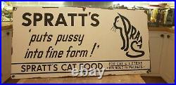 Vintage Spratt's Cat food Enamel sign