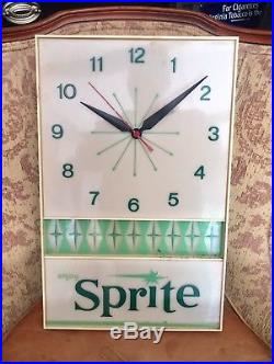 Vintage Sprite Soda Pop Lighted Wall Clock Advertising Sign