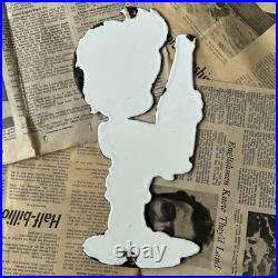 Vintage Squirt Boy Soda Cola Beverage 12 Inch Porcelain Enamel Sign