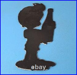 Vintage Squirt Porcelain Gas Soda Beverage Bottles Diecut Cola Service Pump Sign