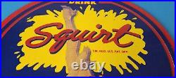 Vintage Squirt Porcelain Sign Drink Soda Beverage Gas Service Sign