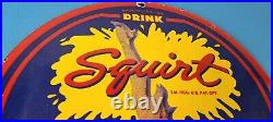 Vintage Squirt Porcelain Sign Drink Soda Beverage Gas Service Sign