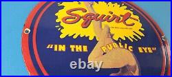 Vintage Squirt Porcelain Sign Drink Soda Beverage Gas Service Sign