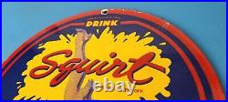 Vintage Squirt Porcelain Sign Drink Soda Beverage Gas Service Sign