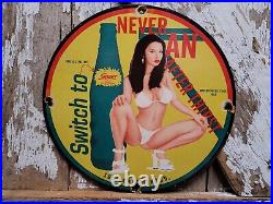 Vintage Squirt Porcelain Sign Old 12 Soda Beverage Girl Grapefruit Pop Drink
