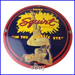 Vintage Squirt Porcelain Sign Soda Beverage Drink Gas Station Ad Sign