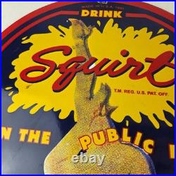 Vintage Squirt Porcelain Sign Soda Beverage Drink Gas Station Ad Sign