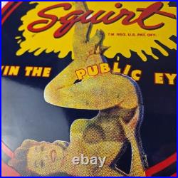 Vintage Squirt Porcelain Sign Soda Beverage Drink Gas Station Ad Sign Vintage Squirt Porcelain Sign Soda Beverage Drink Gas Station Ad Sign