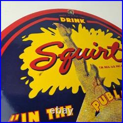 Vintage Squirt Porcelain Sign Soda Beverage Drink Gas Station Ad Sign
