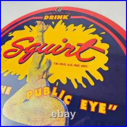 Vintage Squirt Porcelain Sign Soda Beverage Drink Gas Station Ad Sign