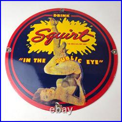 Vintage Squirt Porcelain Sign Soda Beverage Drink Gas Station Ad Sign