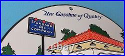 Vintage Standard Crown Sign Porcelain Gas Standard Motor Oil Pump Plate Sign