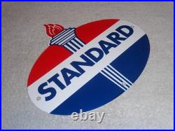 Vintage Standard Gas Torch & Flame 11 3/4 Porcelain Metal Gasoline & Oil Sign