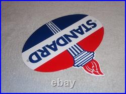 Vintage Standard Gas Torch & Flame 11 3/4 Porcelain Metal Gasoline & Oil Sign