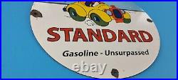 Vintage Standard Gasoline Porcelain Donald Duck Walt Disney Service Gas 12 Sign