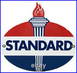 Vintage Standard Gasoline Porcelain Sign Service Station American Oil Torch Gas