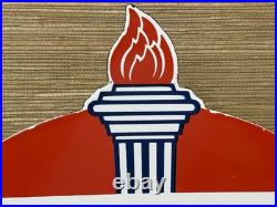 Vintage Standard Gasoline Porcelain Sign Service Station American Oil Torch Gas