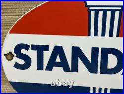 Vintage Standard Gasoline Porcelain Sign Service Station American Oil Torch Gas
