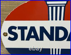 Vintage Standard Gasoline Porcelain Sign Service Station American Oil Torch Gas