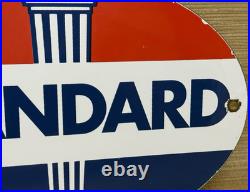 Vintage Standard Gasoline Porcelain Sign Service Station American Oil Torch Gas