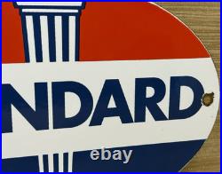 Vintage Standard Gasoline Porcelain Sign Service Station American Oil Torch Gas