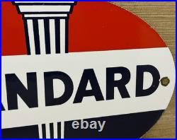 Vintage Standard Gasoline Porcelain Sign Service Station American Oil Torch Gas