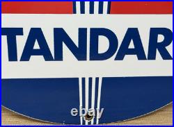 Vintage Standard Gasoline Porcelain Sign Service Station American Oil Torch Gas