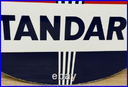 Vintage Standard Gasoline Porcelain Sign Service Station American Oil Torch Gas