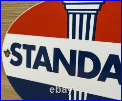Vintage Standard Gasoline Porcelain Sign Service Station American Oil Torch Gas