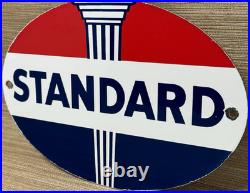 Vintage Standard Gasoline Porcelain Sign Service Station American Oil Torch Gas