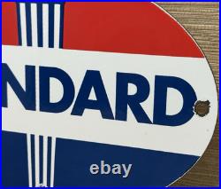 Vintage Standard Gasoline Porcelain Sign Service Station American Oil Torch Gas