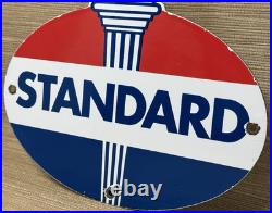 Vintage Standard Gasoline Porcelain Sign Service Station American Oil Torch Gas