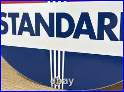 Vintage Standard Gasoline Porcelain Sign Service Station American Oil Torch Gas
