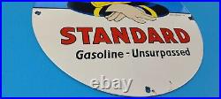 Vintage Standard Gasoline Porcelain Walt Disney Donald Duck Service Station Sign