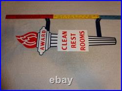Vintage Standard Gasoline Torch Clean Restroom 2' Huge Metal Award Bathroom Sign