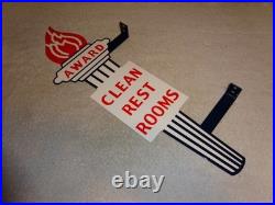 Vintage Standard Gasoline Torch Clean Restroom 2' Huge Metal Award Bathroom Sign