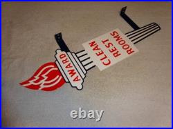 Vintage Standard Gasoline Torch Clean Restroom 2' Huge Metal Award Bathroom Sign